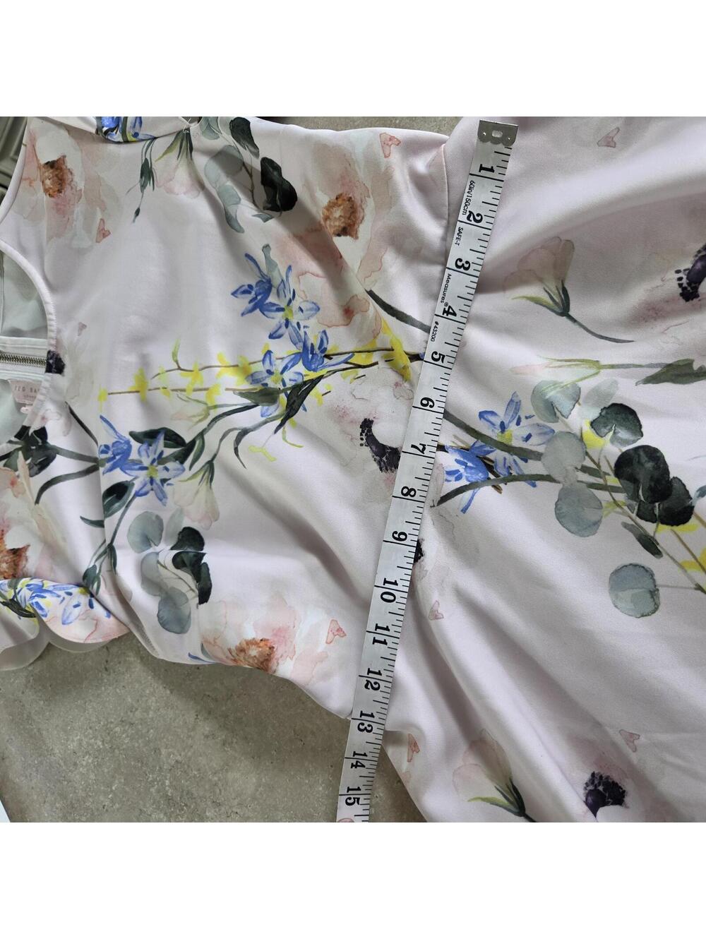ted baker Floral Print Cap Sleeve Fit and Flare Dress sz 2 - Picture 2 of 7